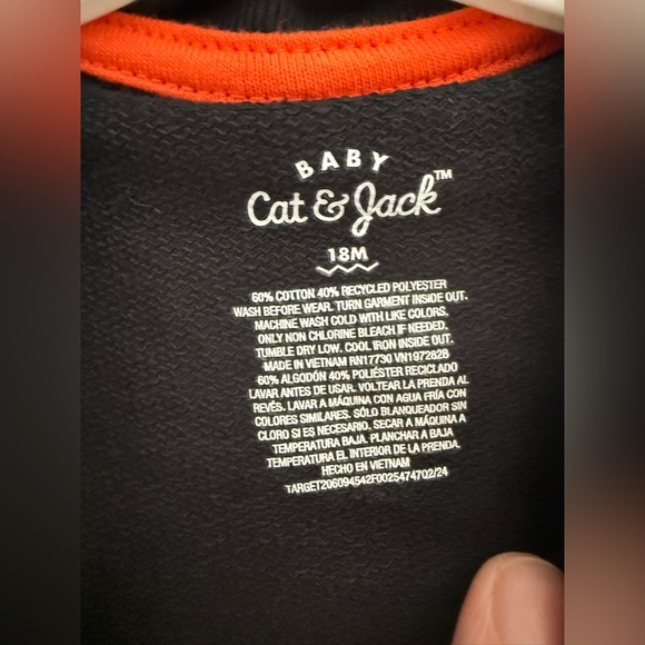 Cat & Jack Baby Milk Monster Halloween Matching Set SZ 18M Black White New - Picture 3 of 5